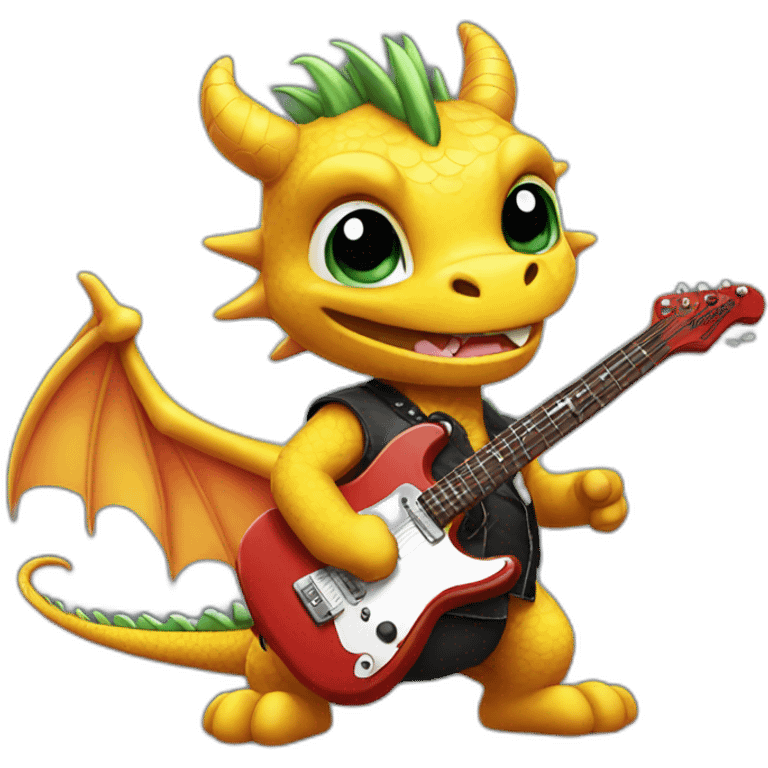 dragon cute rock&roll emoji