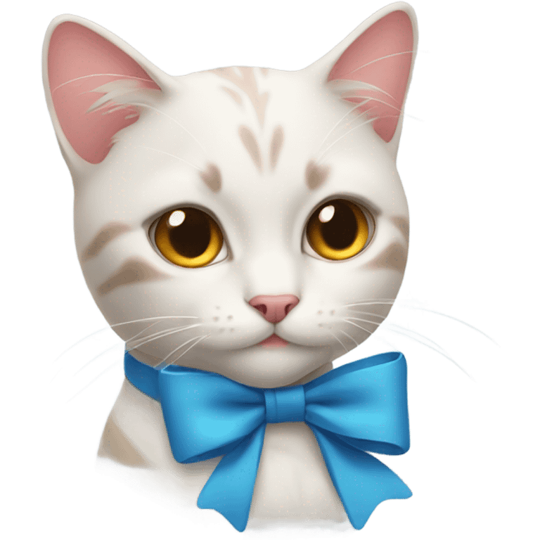 Cat wearing a bow emoji