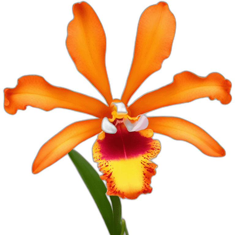 Cattleya orchid orange  emoji