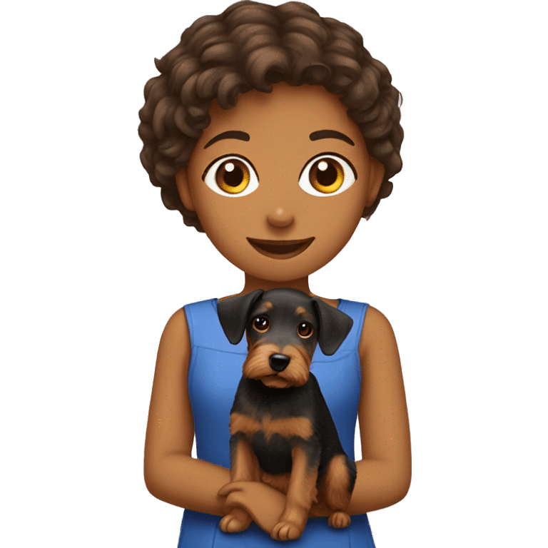 girl with welsh terrier emoji