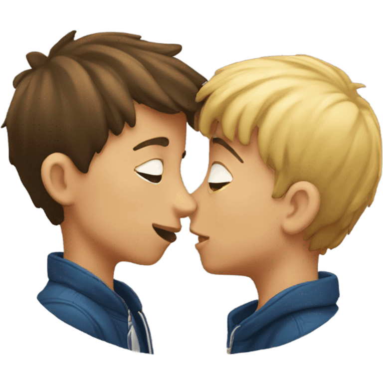 two boys kissing  emoji