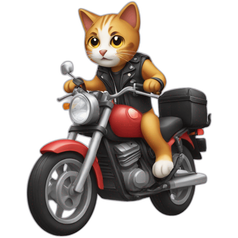 Cat on motorbike emoji