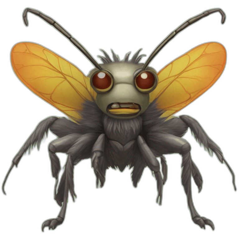 Anthropomorphic Furry insectoid head with fur emoji