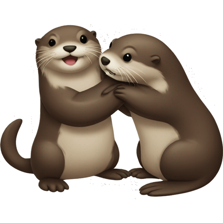 Otter hugging another otter  emoji