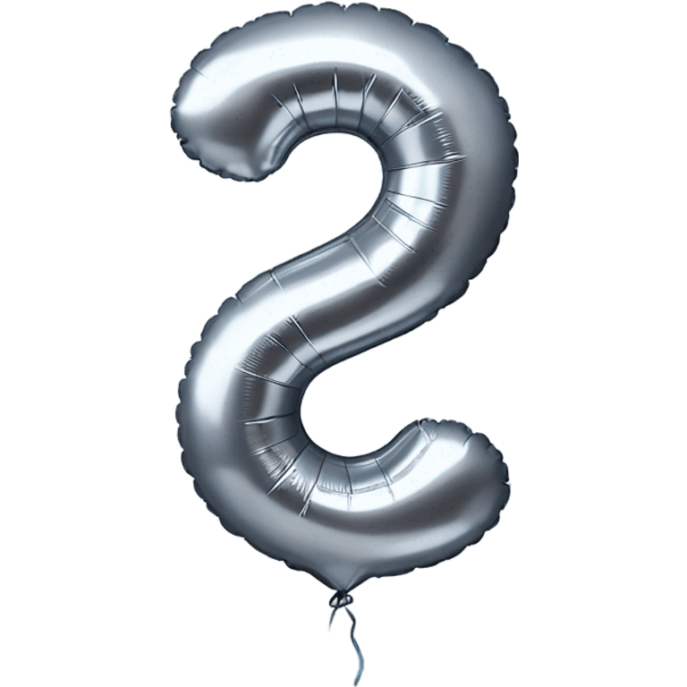 Silver balloon in shape of number 5 emoji