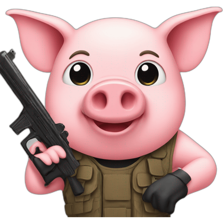 Pig  with guns emoji