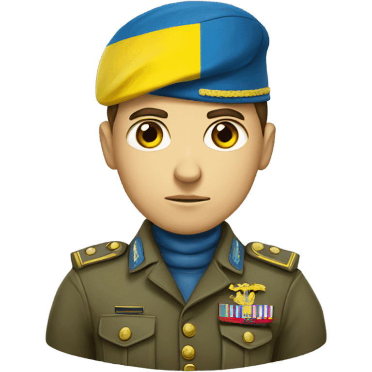 soldier with Ukrainian flag emoji