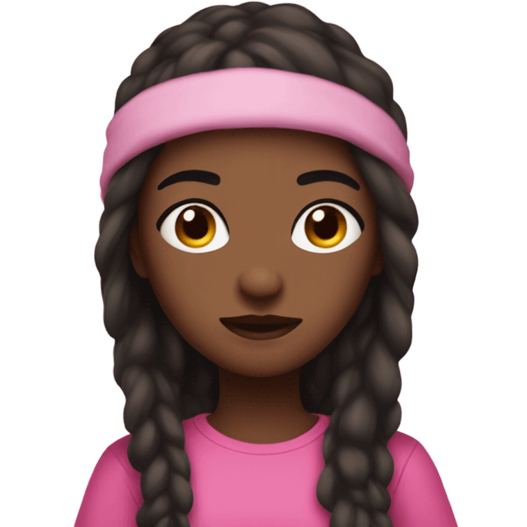 Baddie emoji brown skin dark hair and pink clothes emoji