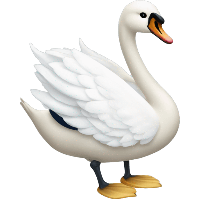 White swan with a navy blue bow emoji