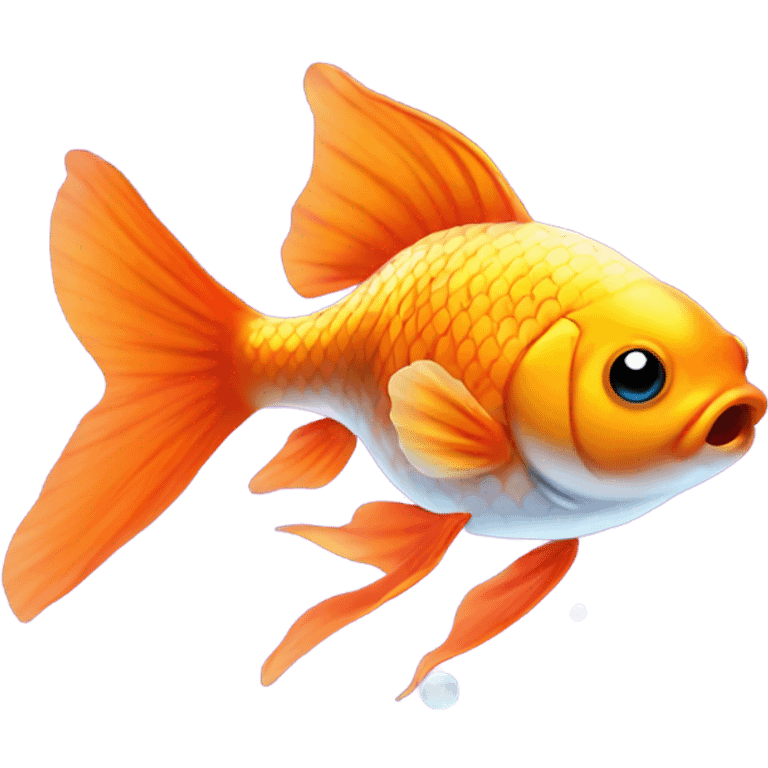 goldfish with bubbles coming out of its mouth emoji