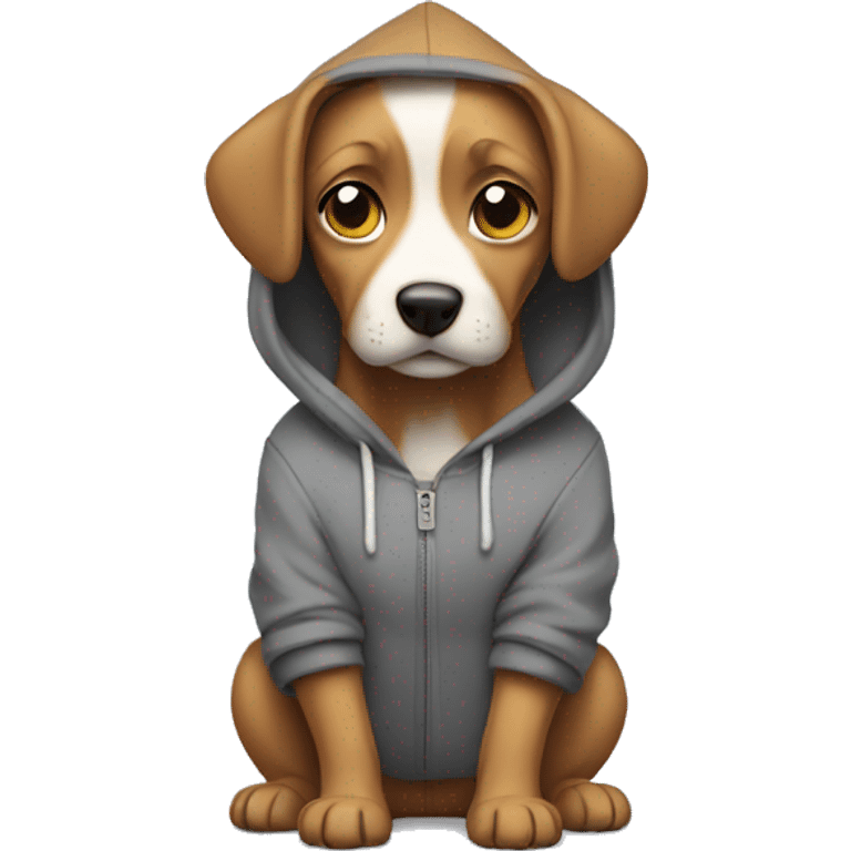 Dog wearing a hoodie emoji