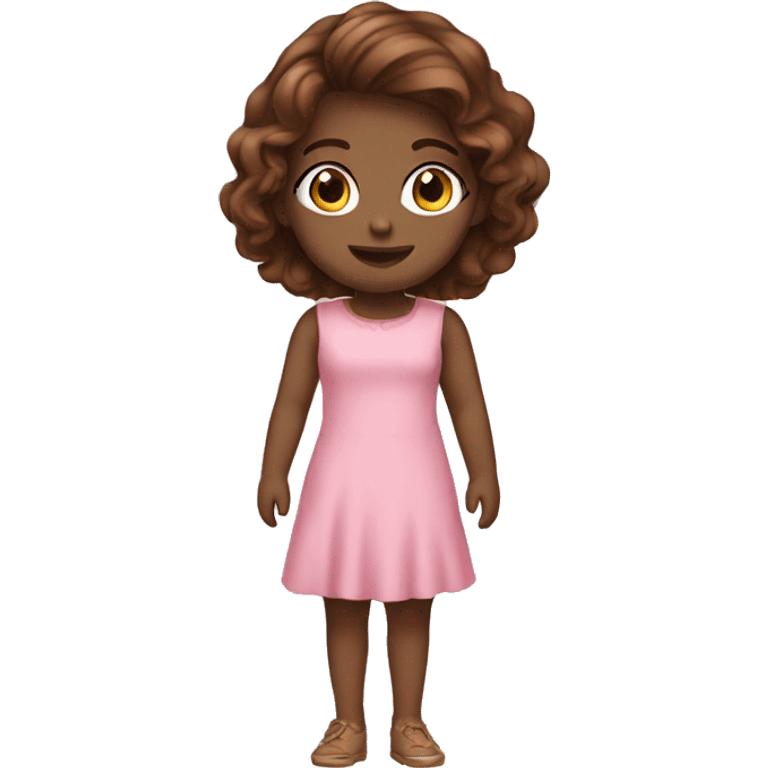 Girl pink dress brown hair  emoji