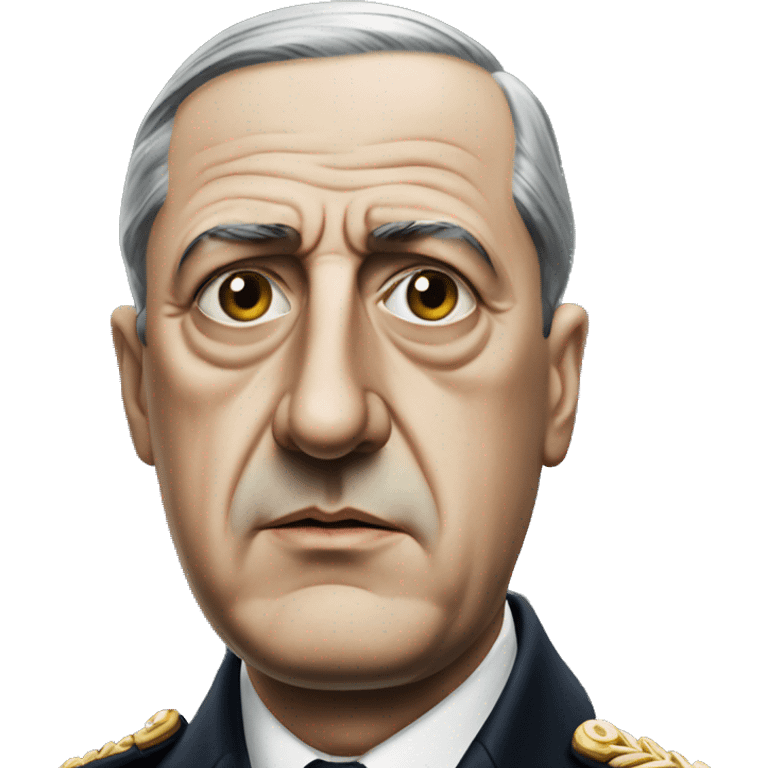 photorealistic serious Charles de Gaulle emoji