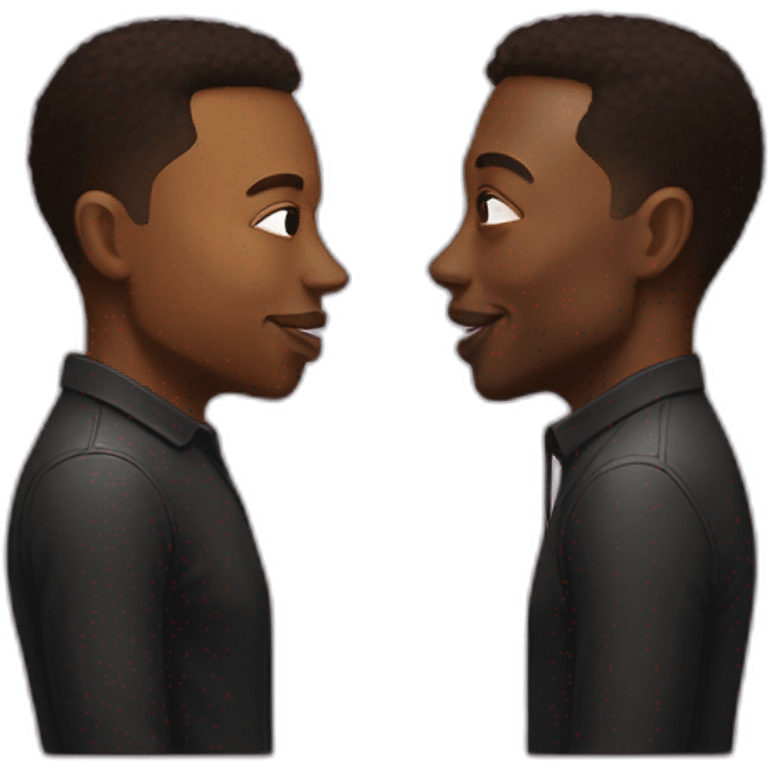 Black man kiss elon musk emoji