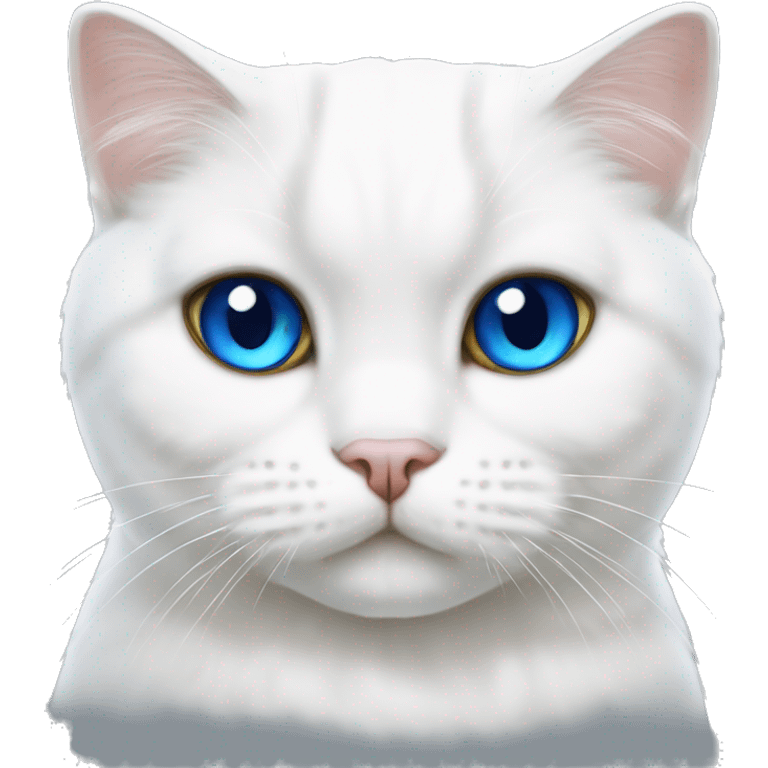 Scottishfold white cat with blue eyes emoji