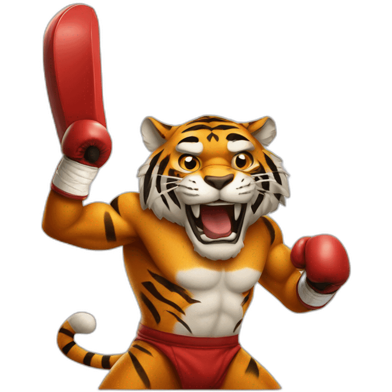 Tiger boxing holding axe emoji