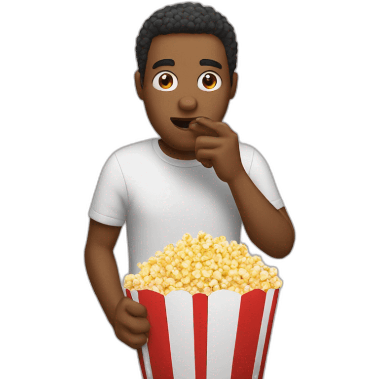 Man eat popcorn emoji