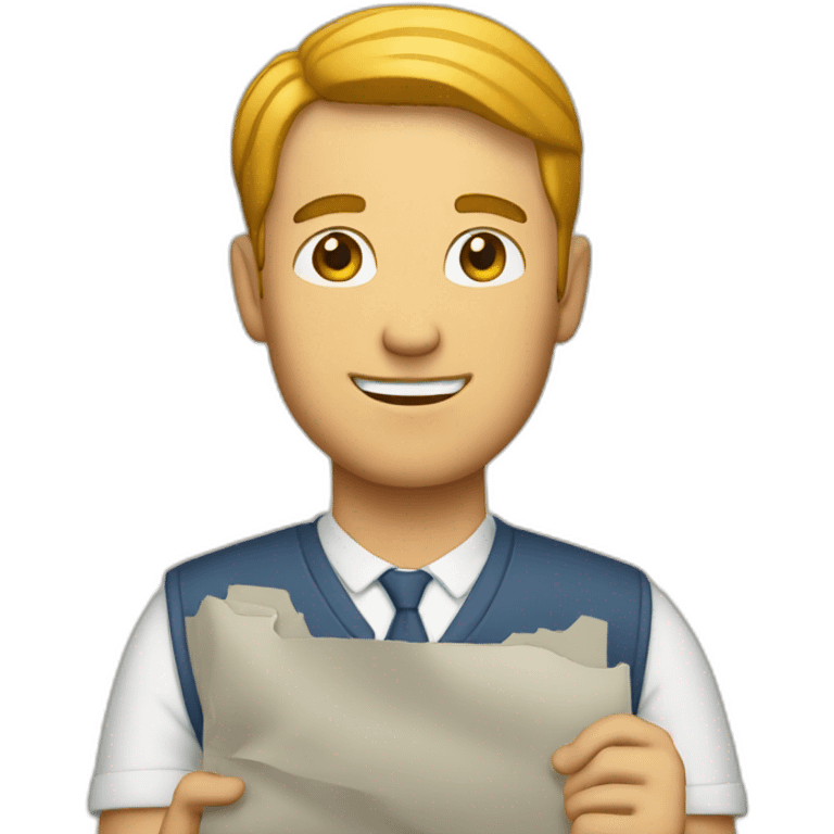 white man holding a map emoji