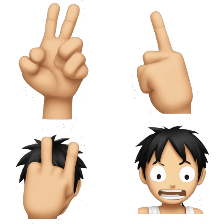 luffy hands up straigt two choices emoji