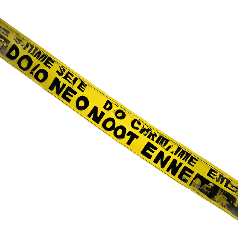 yellow and black tape saying "crime scene do not enter" emoji