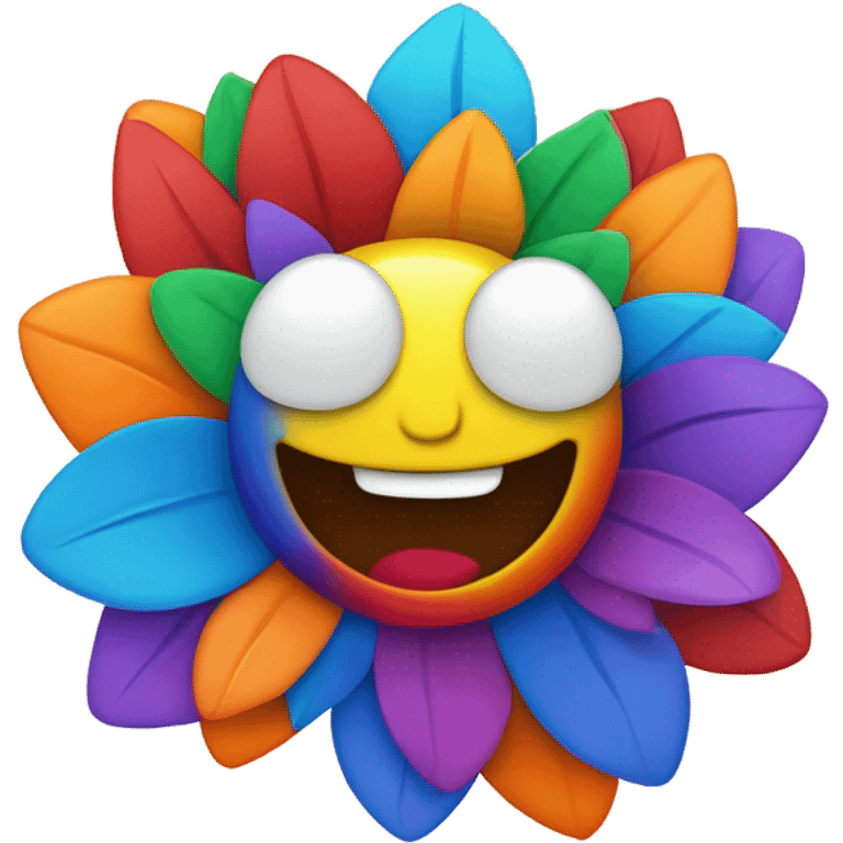 Rainbow flower smiling  emoji