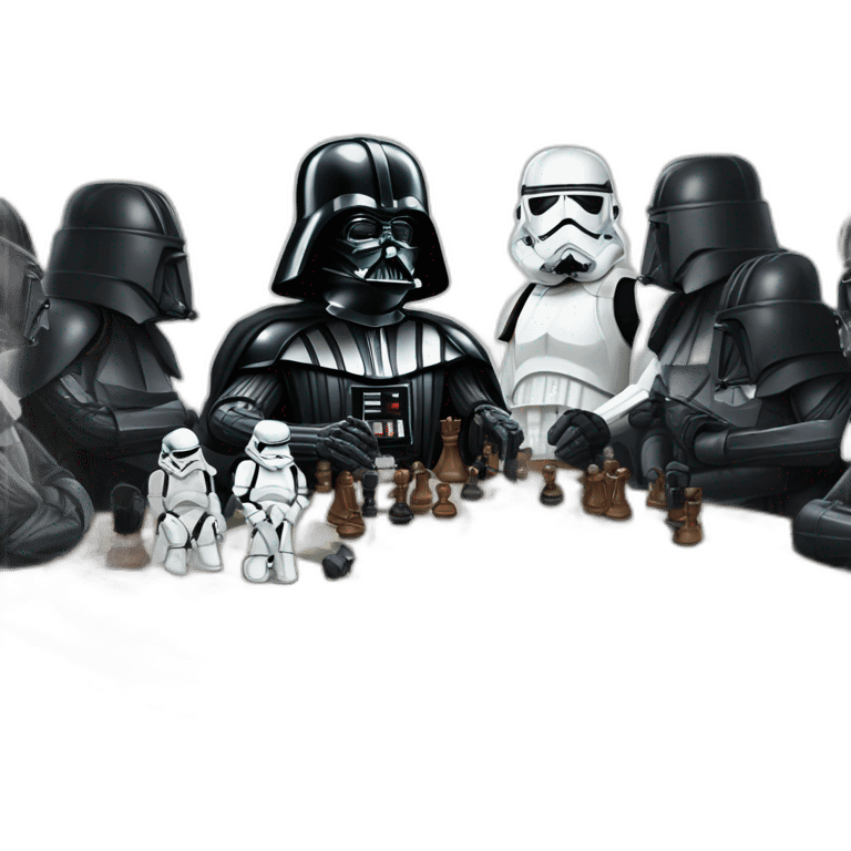 Darth vader playing chess with stormtroopers emoji