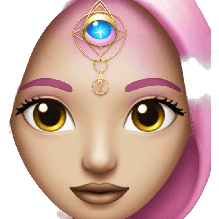 Pleiadian diva woman female third eye pink emoji