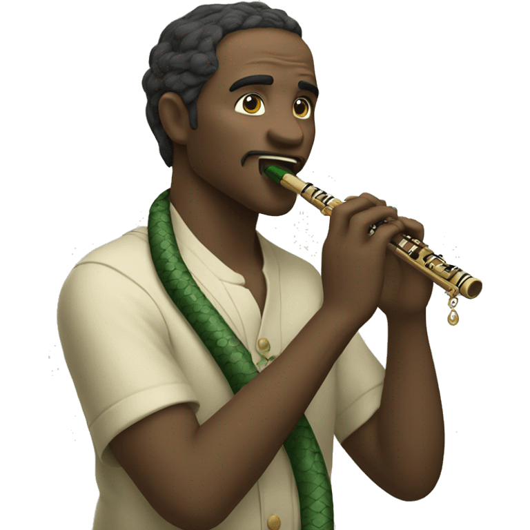 The serpent is playing the flute. emoji