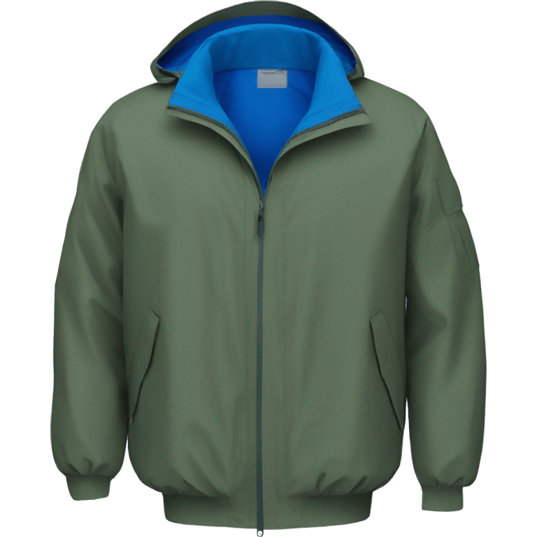 a waterproof Blue Royal Marine color K-way jacket, just the object itself emoji