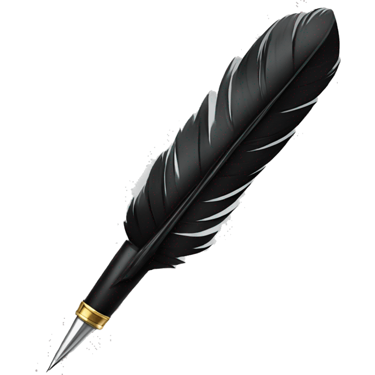 Full black quill pen emoji