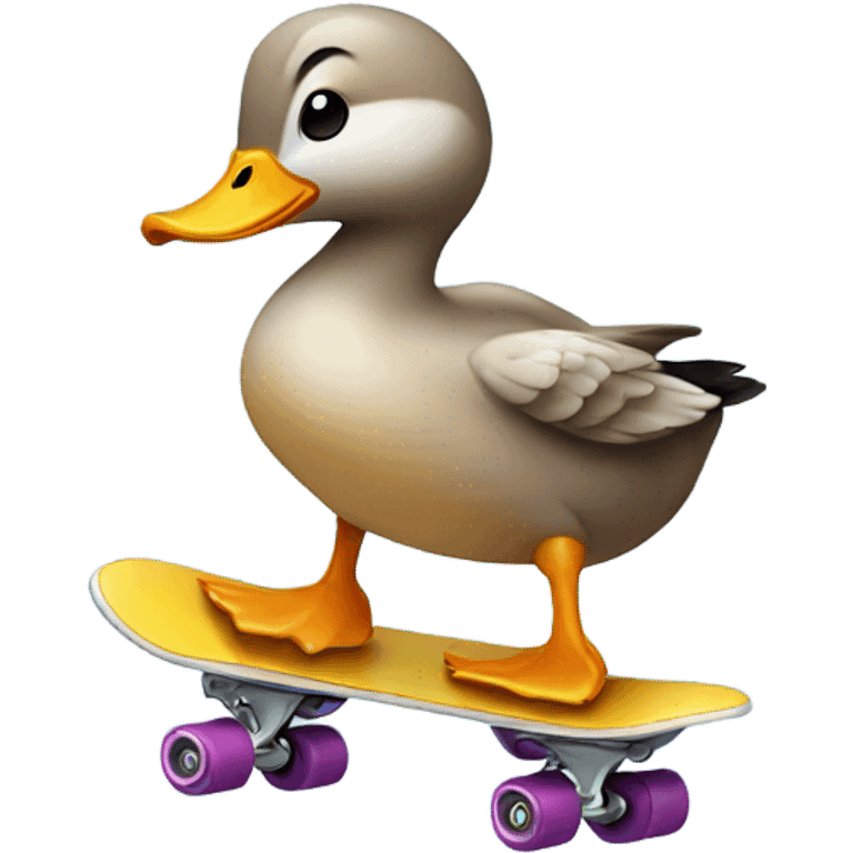 Duck skating  emoji