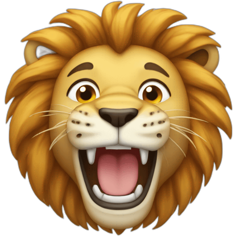 lion laughing with tear in eyes emoji