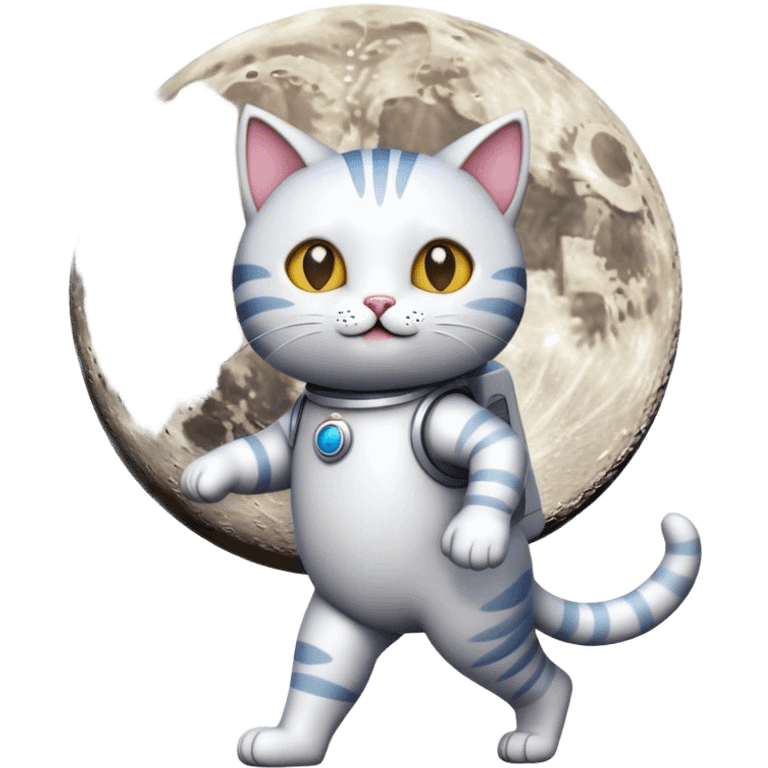 a cat walking on the moon emoji