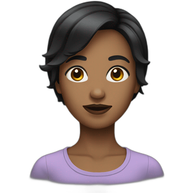 women with black short hair emoji