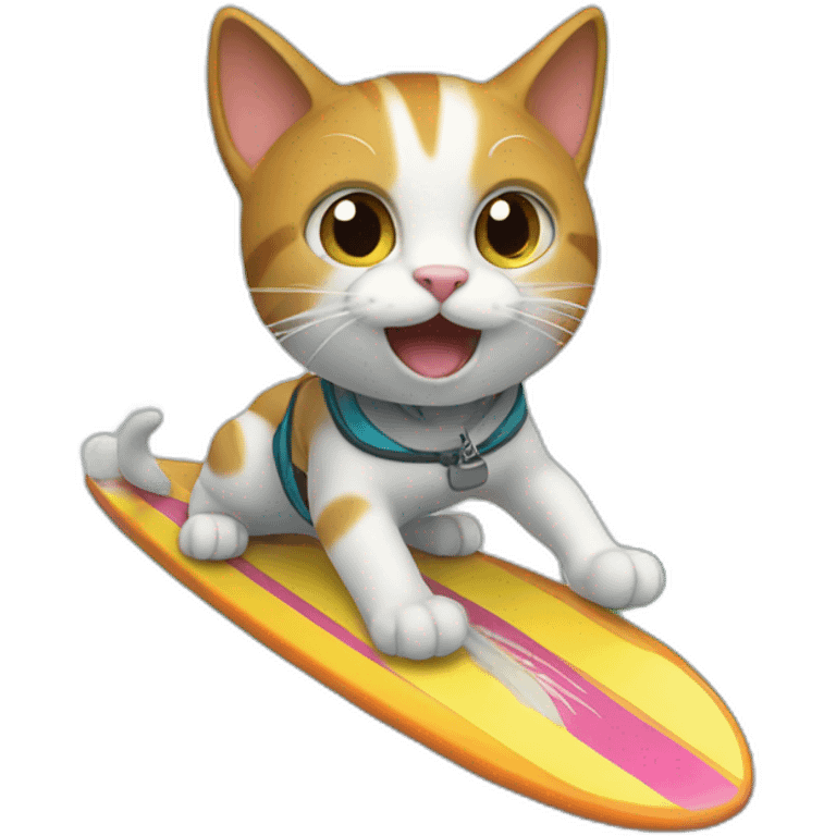 Cat doing surf emoji