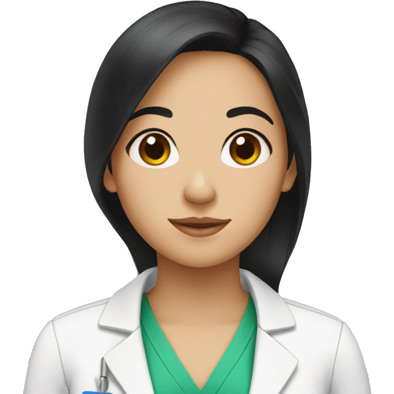 girl pharmacist with black hair emoji