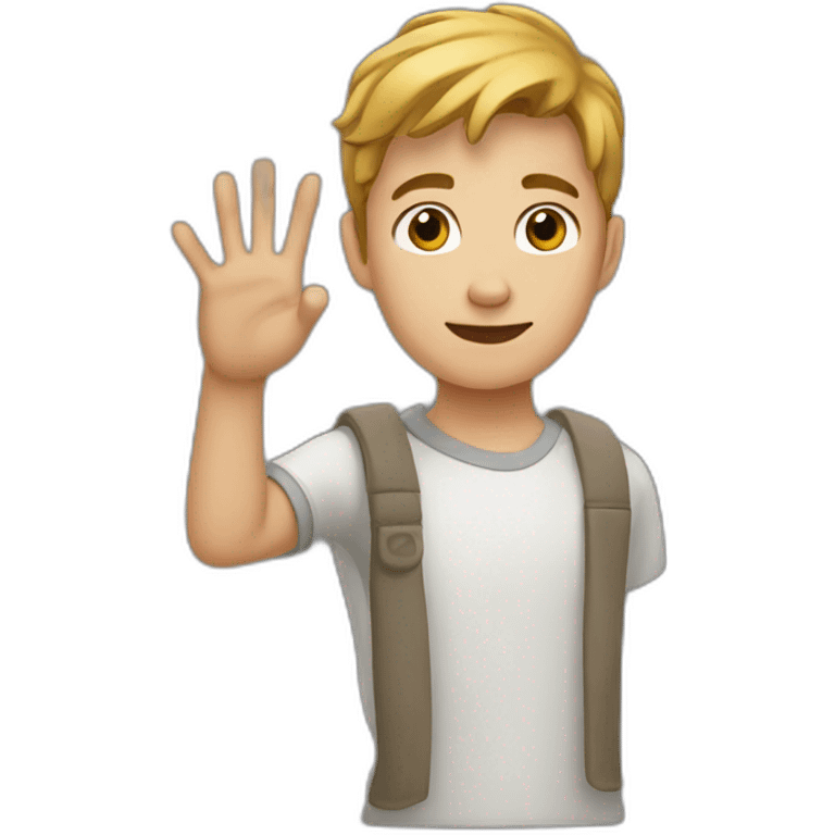 young man with his hand  emoji