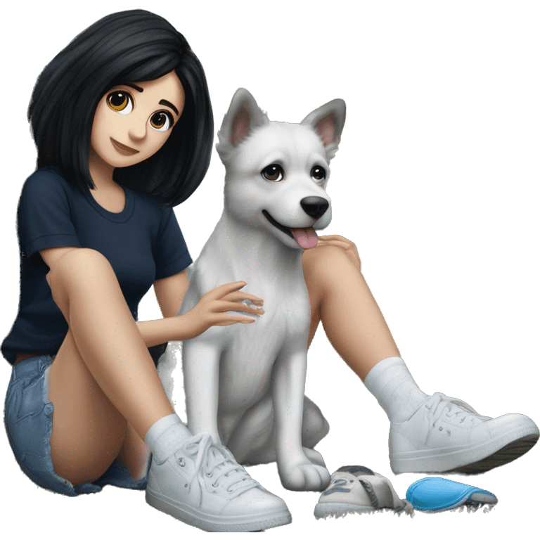 girl relaxing in park emoji