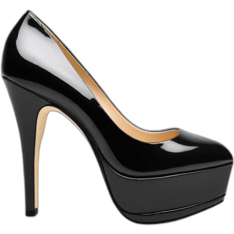 Black Patent Leather Daffodile Platform Heels emoji