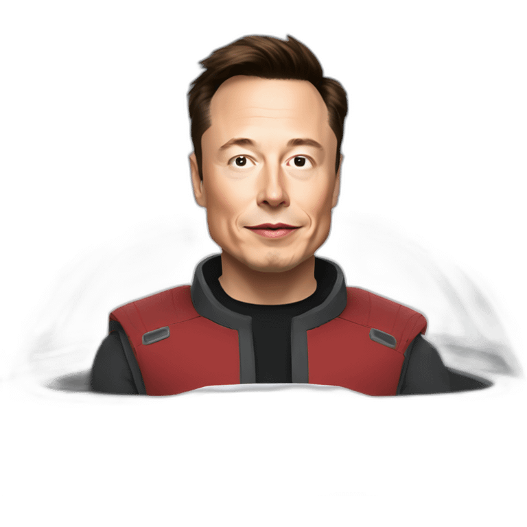 Elon musk in a spaceship emoji