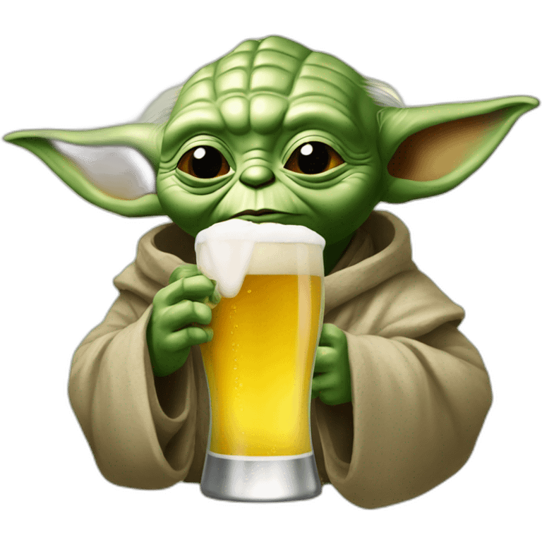 yoda drinking beer emoji