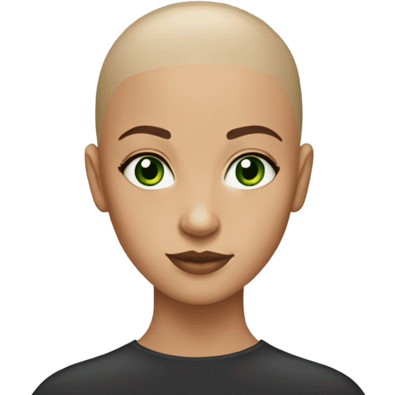 girl bald with no sourcils and green eyes lightskin emoji