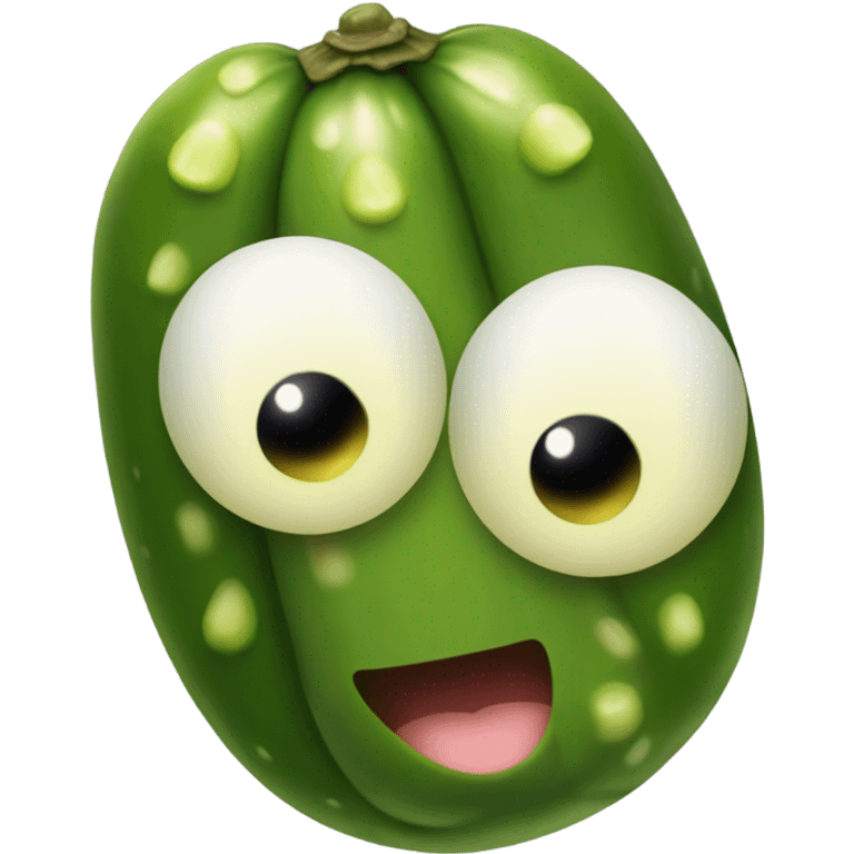 A whole pickle with a face emoji