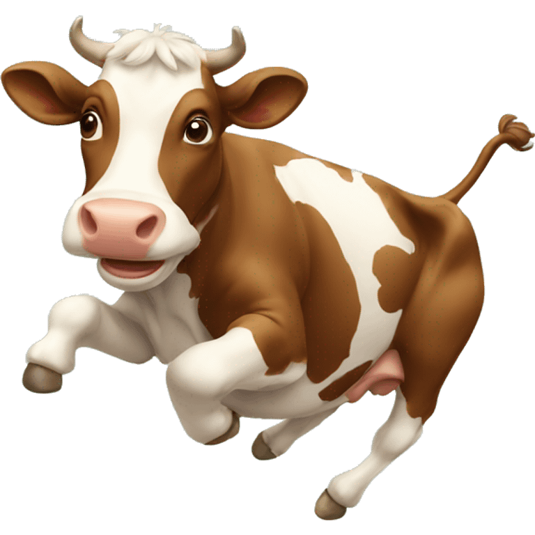 Cow jumping emoji