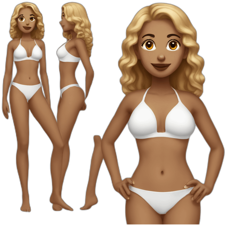 white trans girl in bikini emoji