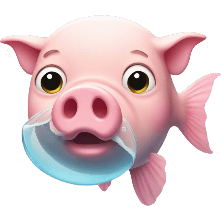 sad pig fish emoji