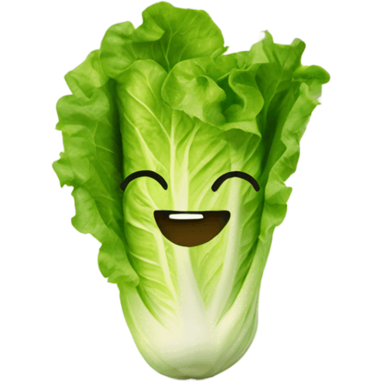 lettuce with happy face emoji