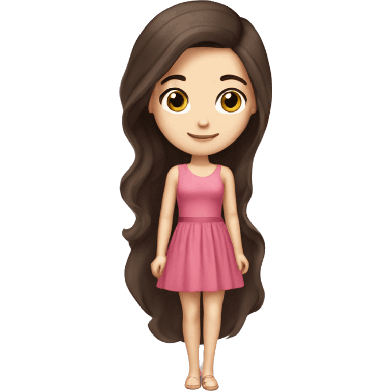 white girl brunette hair party dress emoji