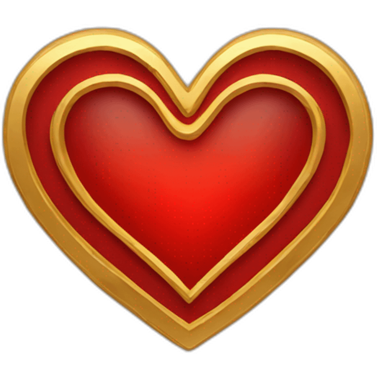 Gold and red heart frame emoji