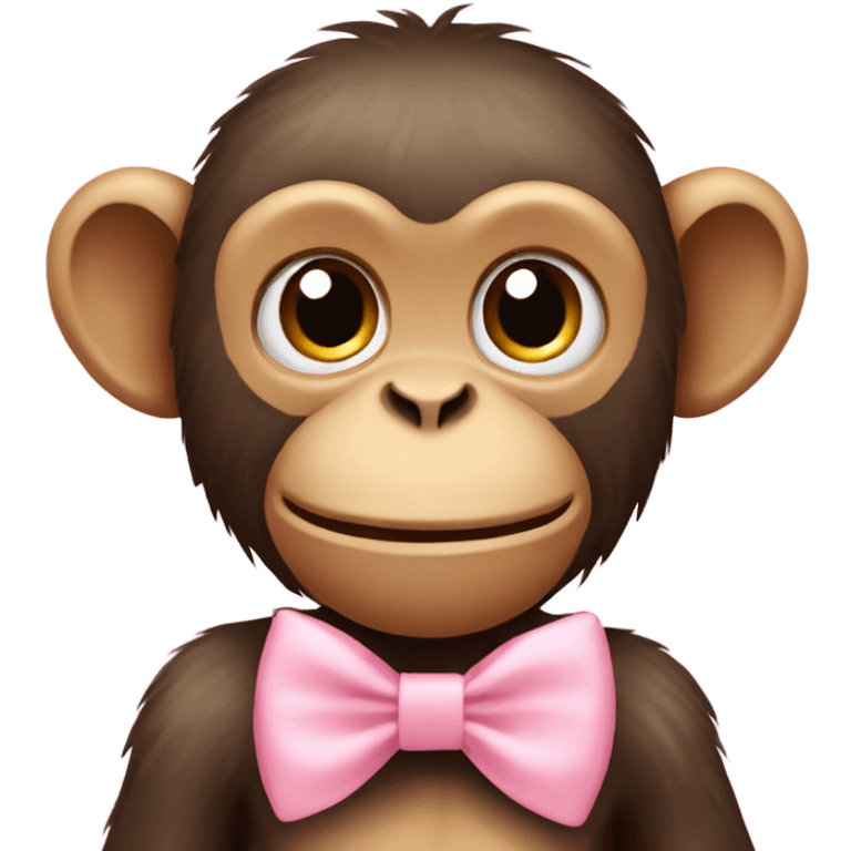 Monkey with a pastel pink bow. emoji